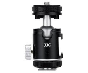 JJC Mini adattatore a testa sferica in alluminio con vite da 1/4" + scarpa fredda, testa treppiede e base adattatore girevole a 360° per treppiedi per fotocamera monopiede microfono leggero, carico