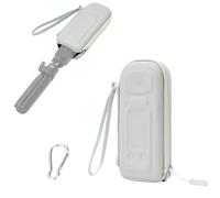 JJC Osmo Pocket 4 3 Mini custodia, custodia grigia per DJI Osmo Pocket 4 3 con moschettone, guscio rigido in EVA, tasca compatta, 4 tasche, 3 borse portaoggetti per manico (semi aperta)