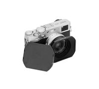 JJC Paraluce quadrato in metallo per fotocamera Fujifilm X100VI, X100V, X100F, X100T, X100S, X100, X70, con tappo scorrevole e kit anello adattatore da 49 mm