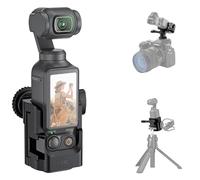 JJC Pocket 4 - Supporto per slitta fredda per DJI Osmo Pocket 4 3 e accessori Xtra Muse, adattatore di espansione staccabile per treppiede e DSLR Hot Shoe, con fori da 1/4" 20, pieghevole a 2 dita