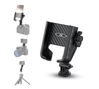 JJC Robusto supporto per treppiede per telefono, adattatore universale per fotocamera per smartphone con slitta fredda e vite da 1/4", [blocco sicuro] Supporto per telefono girevole a 360° per iPhone