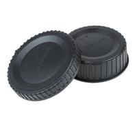 JJC Set con coperchio dell'alloggiamento e tappo posteriore dell'obiettivo per Nikon F