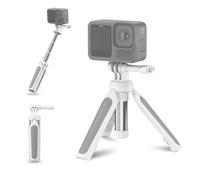 JJC Treppiede portatile allungabile per selfie per GoPro Hero 13 12 11 10 DJI Action 5 Pro 4 3 Pocket 3 Insta360 X5 X4 Ace Pro 2 AKASO-bianco