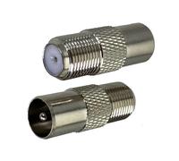 JJCFGRDM 1 pz Adattatore del Connettore F TV a IEC Pal DVB-T Spina Maschio e Femmina Jack Convertitore Coassiale RF Terminali del Cavo 50ohm(F F to IEC M)