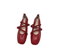 JJDFW Ballerine Primaverili da Donna comode con Punta Quadrata Mary con Fibbia