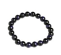 JJDFW - Braccialetto con pietra occhio di tigre colorata naturale, per uomini e donne, coppia di braccialetti in corda elastica fatti a mano, 10 mm
