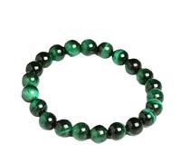 JJDFW - Braccialetto con pietra occhio di tigre colorata naturale, per uomini e donne, coppia di braccialetti in corda elastica fatti a mano, 8mm