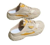 JJDFW - Mezze pantofole da donna, traspiranti, estive, per il tempo libero, con cinturino incrociato, Beige, 37.5 EU