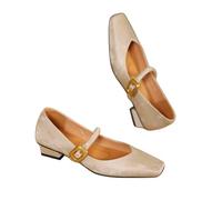 JJDFW Mocassini Mary da Donna con Punta Quadrata, Calzatura Comoda con Tacco Basso, Perfetti per Primavera e Autunno.