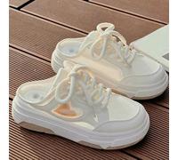 JJDFW - Pantofole casual traspiranti con fondo spesso, scarpe bianche pigre, mezze pantofole estive da donna, Bianco crema., 38.5 EU