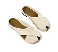 JJDFW - Sandali piatti estivi da donna, con tacco piatto, da indossare tutti i giorni, Beige Aggiornato, 38.5 EU