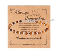 JJDreams Bracciale Chakra Bracciale Occhio di Tigre con Perle d'Argento Pietra Naturale Boho da Uomo Marrone