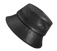 JJDreams Cappello da pescatore, unisex, in pelle, nero, invernale, cappello da pescatore da donna, cappello regolabile, A-nero., 56/58 IT