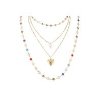 JJDreams Collana a strati Boho Cristalli colorati Collana a Y con cuore Collana personalizzata Donna Gioielli di moda per le amiche