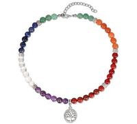 JJDreams Collana di guarigione dei 7 Chakra con ciondolo dell'Albero della Vita - Gioielli in pietra naturale per l'equilibrio energetico, la meditazione e la guarigione