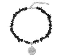 JJDreams Collana di ossidiana nera con ciondolo dell'albero della vita - Collana di cristallo naturale di guarigione per la protezione e il radicamento a terra