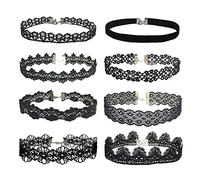 JJDreams Gothic Choker Collar Ladies Velvet Choker Black Lace Necklace Tattoo Choker Necklace Set
