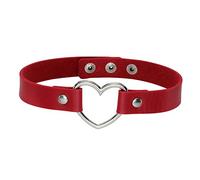 JJDreams Gothic Choker Vogue Punk Vintage Heart O-Ring Retro PU Leather Collana di gioielli regolabile collare