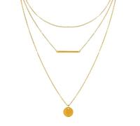 JJDreams Layering Chains Set Collana in acciaio inox con ciondolo Tag per le signore Boho Chain Ladies Choker Necklace, oro