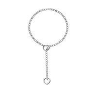 JJDreams Womens Slip Chain Heart Choker Punk Gothic Silver Pendant Cuban Link Chain Choker Adjustable Lariat Y Necklace 28