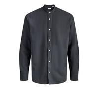 Jjebreeze Linen Blend Band Shirt L Pls - Plus Size, Nero, 5XL