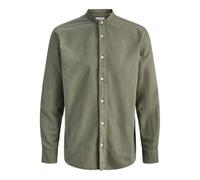 Jjebreeze Linen Blend Band Shirt L/S SN, Oliva impolverato, XL