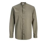 Jjesummer Linen Blend Band Shirt L/S SN, Oliva impolverato, S