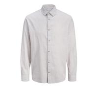 Jjesummer Linen Blend Shirt L/S SN, Crockery, XXL