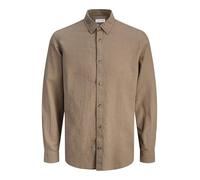 Jjesummer Linen Blend Shirt L/S SN, Falcon, S