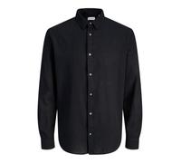 Jjesummer Linen Blend Shirt L/S SN, Nero, XL