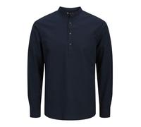 JJESUMMER - Maglietta Half Placket LS SN, Blazer Blu Marine, S