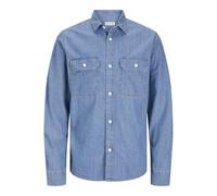 JACK & JONES JJETRAVIS LS Noos - Maglietta, Mix Blu Chiaro, XS