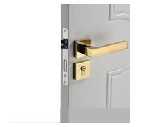 JJHQOKYNA Serratura for Porta da Camera da Letto Americana Maniglia for Porta Interna Nera Serratura for Porta silenziosa for Porta in Legno Diviso(PVD Bright Gold)