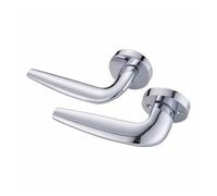 JJHQOKYNA Serratura for porta interna della camera da letto, maniglia in lega di zinco, serratura nera, maniglia silenziosa divisa, ferramenta(Bright chrome)