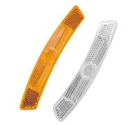 JJIAGOLD Piastra riflettente per raggi di bicicletta, lunghezza 12,5 cm, accessorio riflettente per ruota bicicletta - piastra riflettente per raggi (bianco 2 pezzi+giallo 2 pezzi)