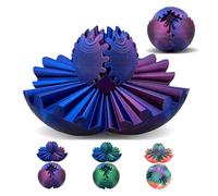JJianSpiel Gear Ball, 10 cm Gear Sphere, palla per ingranaggi con stampa 3D, giocattolo relax 3D, palla per ingranaggi 3D (rosso e blu)