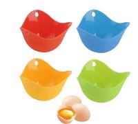 JJiaoLinin 4 Pcs Cuoci Uova in Camicia Silicone，Portauova in Camicia，Materiale Alimentare Senza BPA, Adatto Per Uova Sode e Uova al Vapore Per la Colazione in Cucina (Multicolore)