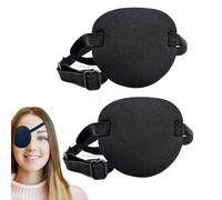 JJiaoLinin Benda Occhio Maschera per Occhio Singolo,2 Pezzi Bende Oculari per Bambini Bende Oculari per Adulti Elastico Benda Sull'occhio Dell'Occhio Regolabile Patch Maschera per Occhio Singolo Nero