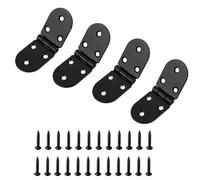 JJiaoLinin Cerniere pieghevoli, 4PCS Flip Cerniere Bordo Rotondo,Cerniere per Mobili,con 24PCS Vite Cerniere Nero Cerniere, per Scrivania Tavolo Pieghevole, Armadio, Casse di Legno, Porte