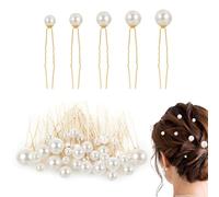 JJiaoLinin Forcine per Capelli con Perle, 36 Pz 5 Taglie Forcine di Perle per Matrimonio, Fermaglio per Capelli a Forma di U, per Matrimonio, Sposa, Damigella d'Onore, Ragazze, Donne (Oro)