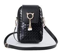 JJiaoLinin mini Borsa Tracolla per Cellulare,Borsa Tracolla Cellulare in Pelle Pu Girl Mini Borsa a Tracolla Donna Crossbody Borsa per Cellulare Borse a Tracolla da Donna con Spalline Regolabili Nero