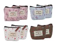 JJiaoLinin Portamonete Tela Piccolo, 8 Pezzi Pochette Donna Trucchi Mini Borsa in Tela Con Cerniera per Monete, Chiavi, Rossetto - per Donne e Ragazze