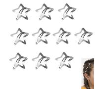 JJiaoLinin Stella Capelli Clip, 10pcs Fermagli per Capelli Stella Argento Mollette per Capelli Stella clip per capelli a stella in metallo antiscivolo, per bambini, ragazze e donne