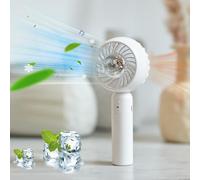 JJIW Ventilatore portatile di raffreddamento a mano, 2000 mAh, la vera mini ventola di raffreddamento, modalità di raffreddamento a ghiaccio a 3 velocità, ventilatore piccolo, ventilatore USB per il