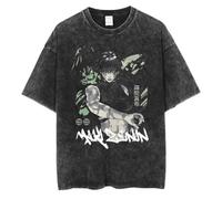 JJK - Maglietta anime Gojo Satoru/Geto Suguru, maglietta a maniche corte slavata, stile retrò, alla moda, Tipo 1, S
