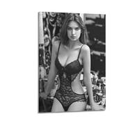 JJKKLB Poster decorativo da parete su tela con attrice Emily Ratajkowski, poster decorativo moderno per camera da letto, per camera da letto, 50 x 75 cm