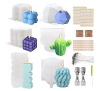 JJKOL 6 Pezzi Stampi per Candele Fai da Te, Stampi Silicone per Candele Set, 3D Stampo Candele Stampi in Silicone, Stampo per candele Produrre Profumate Saponi Decorazioni