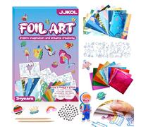 JJKOL Foil Art per bambini, arte e attività artigianale, set fai da te per bambini, adesivi divertenti, unicorni e principesse