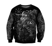 JJLLAZAD Felpa con Cappuccio Odin Uomo Corno Vegvisir Valknut Yggdrasil Estate Inverno Costumi Cosplay Vichinghi,Sweatshirt,L