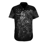 JJLLAZAD Felpa con Cappuccio Odin Uomo Corno Vegvisir Valknut Yggdrasil Estate Inverno Costumi Cosplay Vichinghi,Dress Shirts,L